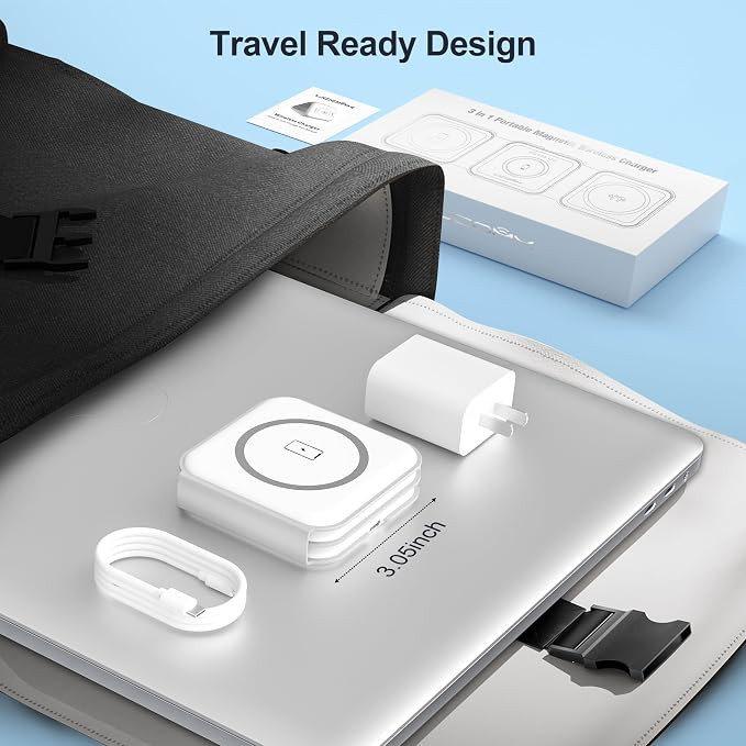 3 in 1 Charging Station for Multple Devices,Foldable 3 in 1 Wireless Charger for Travel,NANO Wireless Charging Station for iPhone17 16 15 14 13 12 Pro Max/Watch 10 9 8 7 6 5 4 3 Ultra/AirPod Pro - Image 7