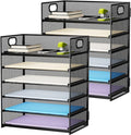 Marbrasse 2 Pack Desk Organizer with Handle, 6 Tier Paper Letter Tray, Mesh Desk File Organizer for Office, School and Home by Marbrasse