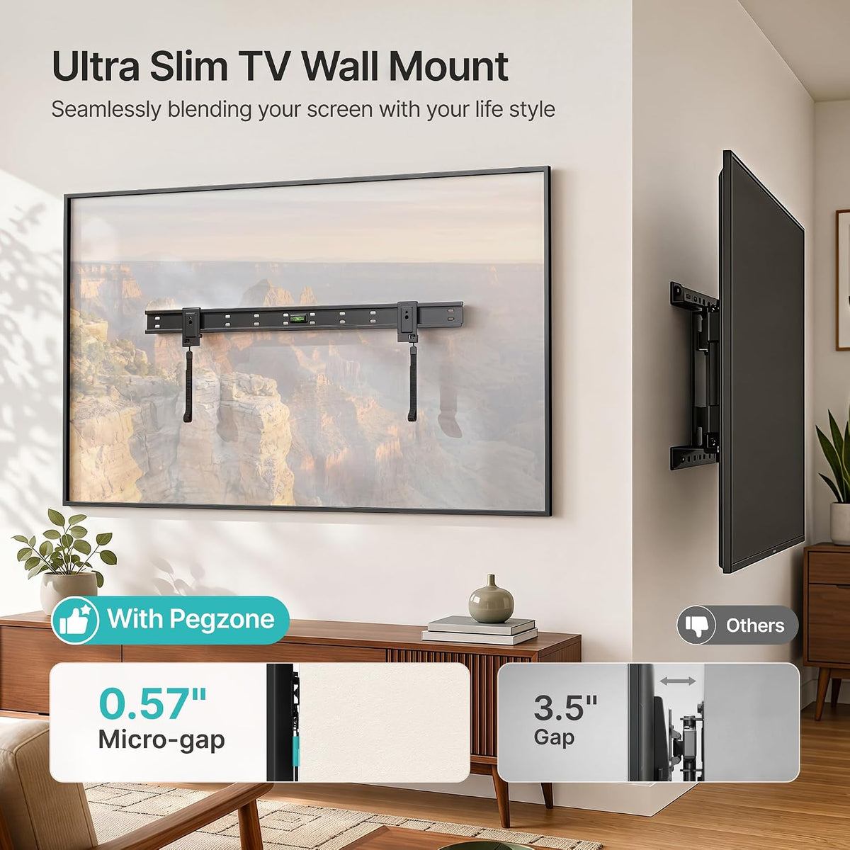 Fixed TV Wall Mount for 37-100 Inch TVs, Holds up to 220 lbs - Image 4