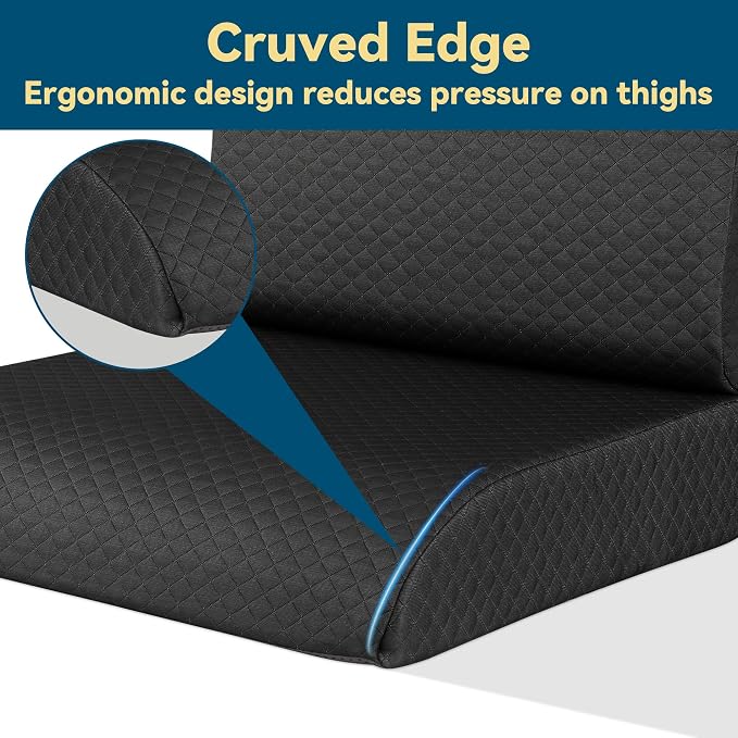 HOMBYS Extra Thick Recliner Chair Cushion with Lumbar Support Pillow for Elderly, 4.5" High Density Foam Seat Cushion, Breathable Fabric, 20"x20" Extra Large & Non-Slip for Recliner, Office, Black - Image 5