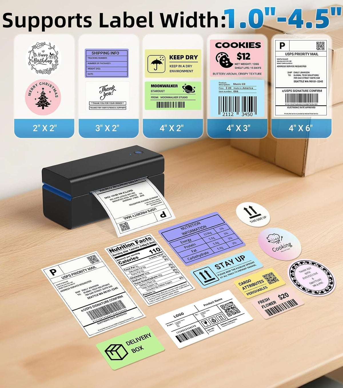 ORGSTA Bluetooth Thermal Shipping Label Printer, 4x6 Shipping Label Printer - Image 4