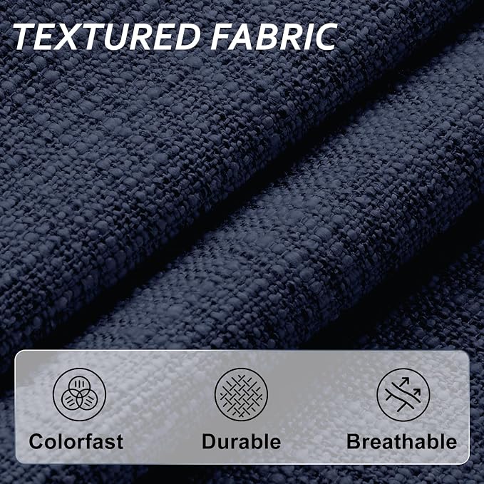 Basic Beyond Chair Cushions for Dining Chairs 4 Pack, Kitchen Chair Cushions with Ties and Non Slip Backing, 16 x 16 inches Chair Pads for Dining Chairs (Navy) - Image 5