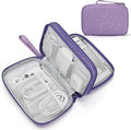 FYY Electronic Organizer, Travel Tech Pouch Bag, Large, Dark Purple | Wrist Strap, Waterproof, Double Layers Portable Electronics Travel Carrying Case for Cord, Charger, Daily Business Trips Use by FYY