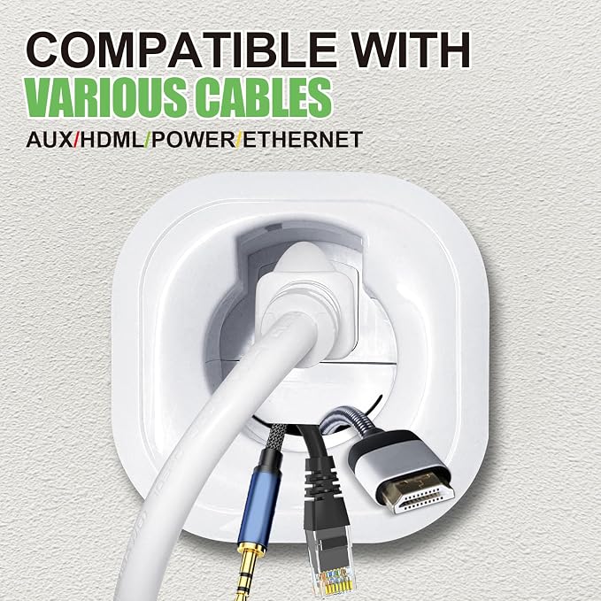 in-Wall Cable Management Kit, Wire Manager for Power and Low Voltage Cables, Tv Cord Hider for Wall-Mounted Tvs, Tv Cable Concealment Kit with Hole Saw Drill Bit Attachment - Image 4