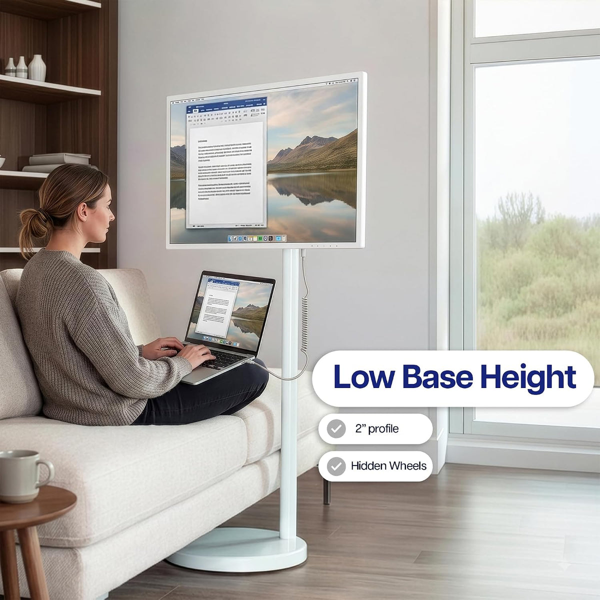 VIVO Mobile TV Cart for 17" to 43" Screens, Holds 37.4 lbs - Image 8