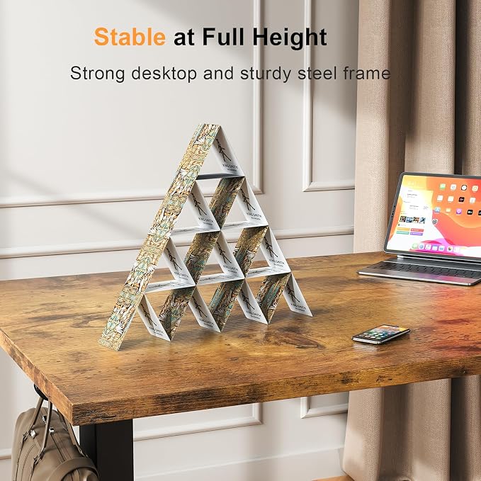 WALKINGDESK 48x24 Inches Whole Piece Electric Standing Desk, Seamless One Piece Height Adjustable Sit to Stand up Desk for Home Office, Ergonomic Computer Workstation, Rustic Brown - Image 9