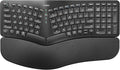 Nulea Wireless Ergonomic Keyboard, Split Keyboard with Cushioned Wrist Rest, Bluetooth and USB Connectivity, USB-C Rechargeable, Compatible with Windows Mac(Black) by Nulea