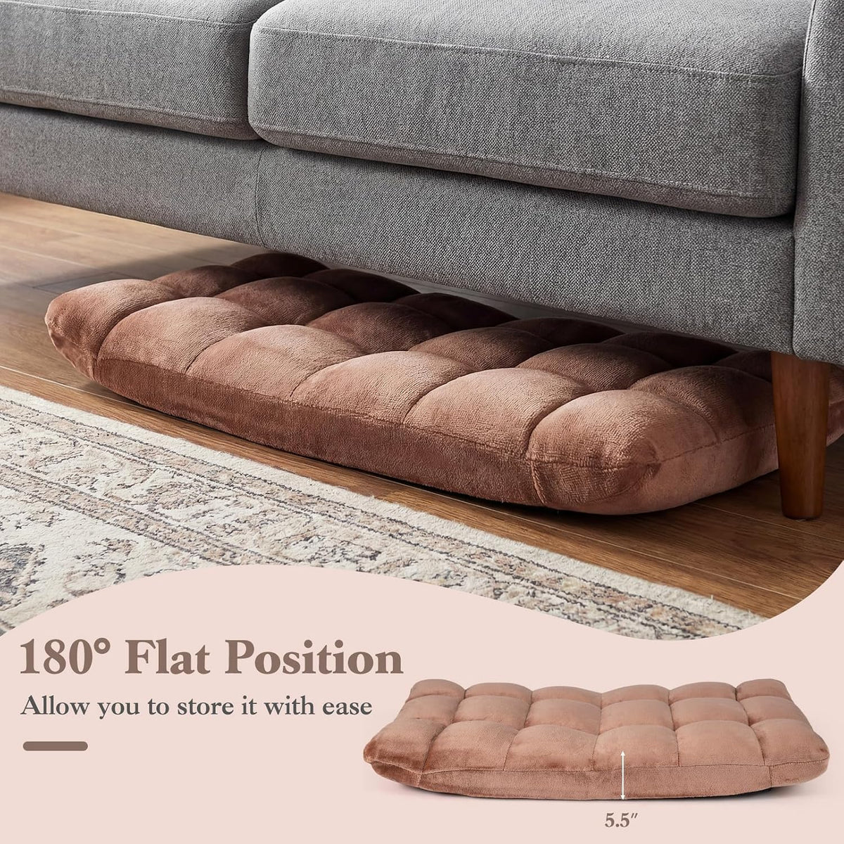 Memory Foam Floor Chair with 14-Poistion Adjustable Back Support - Image 7