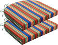 HARBOREST Outdoor Chair Cushions Set of 2, Water Resistant Patio Chair Cushions with Ties, Outdoor Seat Cushions for Patio Furniture, 17"x16"x2", Rainbow Stripes by HARBOREST