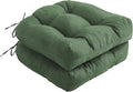 IPYNBAP Outdoor Chair Cushions Set of 2, Patio Chair Cushions with Ties, 17x17+4” Tufted Outdoor Seat Cushions, Waterproof Patio Furniture Cushions, Outdoor Dining Chair Pads, Forest Green by IPYNBAP
