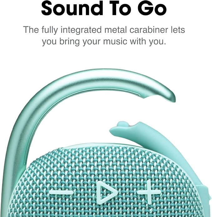 JBL Clip 4, Teal - Portable Bluetooth 5.1 Speaker - Up to 10 Hours of Play - Waterproof & Dust Resistant - Includes Noise & Echo-Canceling Speakerphone - Image 3