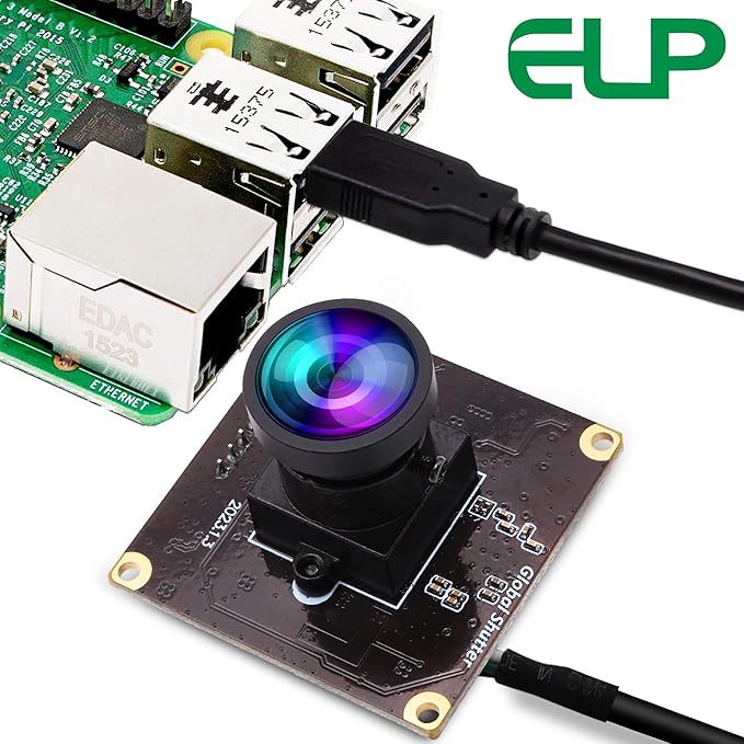 ELP Global Shutter USB Camera Module High Speed with Wide Angle Lens for Computer 1080P Mini UVC USB2.0 Webcam Board High Frame 90fps PC Camera for Laptop (100° no Distortion Lens) - Image 3