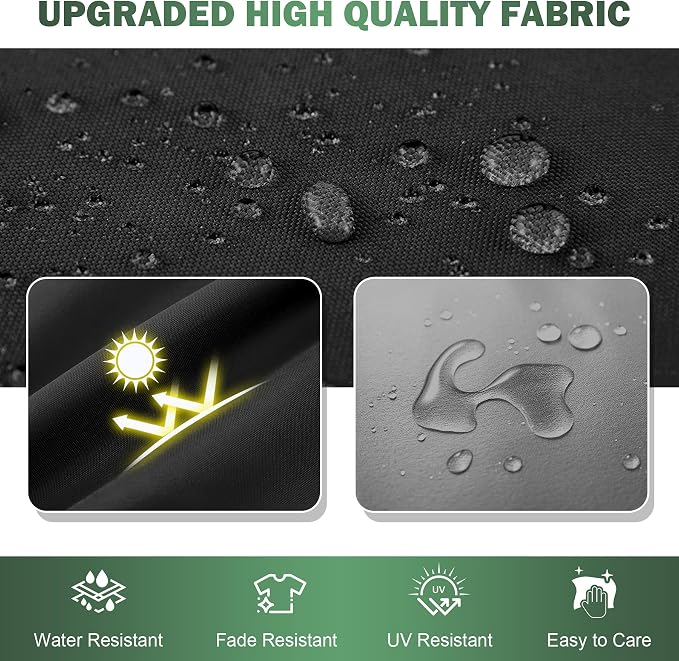 Outdoor Chair Cushions Set of 2, 19x19x3 Inch Waterproof & Fade Resistant Patio Furniture Seat Cushions with Ties, Square Outdoor Dining Chair Cushions for Lawn, Garden, Deck & Yard, Black - Image 3