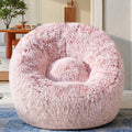 Plush Faux Fur Bean Bag Chairs, Memory Foam Filled Sofa Chair Shape Bean Bag for Adults/Teens/Kids, Ultra-Soft Lazy Sofa for Living Room Bedroom College Dorm, Pink by Aodenge