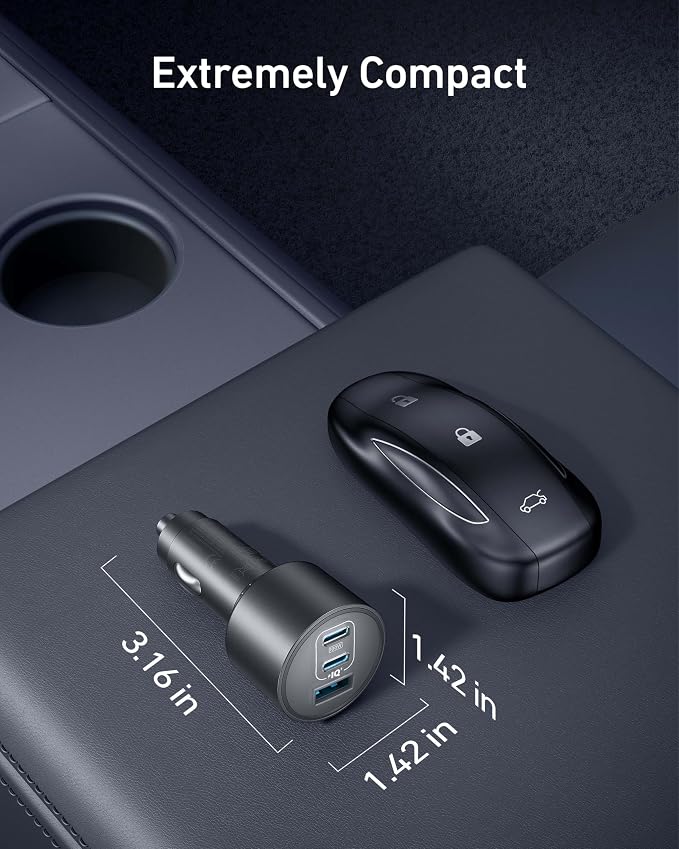 Anker 167.5W Max 3-Port Ultra-Compact USB C Fast Charging Car Charger | Fast Charging Adapter for MacBook Pro / Air, iPhone 17 / 16 / 15 Series, Samsung S25, iPad Pro, AirPods, and More - Image 6