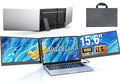 APILDELLA 15.6'' Triple Laptop Screen Extender One Cable Connection, 1080P FHD Laptop Extended Monitor Portable with Speaker, Ultra-Slim Travel Monitor for 13-17.3" Laptops, Work with Mac, Window by APILDELLA