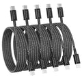USB C to USB C Cable 5Pack 6FT 60W Nylon Braided Type C Fast Charging Cable | For iPhone 17/16/15 Pro Max, Samsung Galaxy S26/S25/S24 Ultra, MacBook & iPad. USBC to USBC Cable Gifts for Men by ChargeFasterChargeSafer