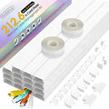 212.6in Cord Hider Kit, Cord Covers for 3-4 Wires on Wall, Cable Hider Wire Covers for Cords on Wall, Paintable Cord Hider for Walls Mount Tv, Cable Cover Raceway, W1.18 H0.6in, White by Wuitaouy