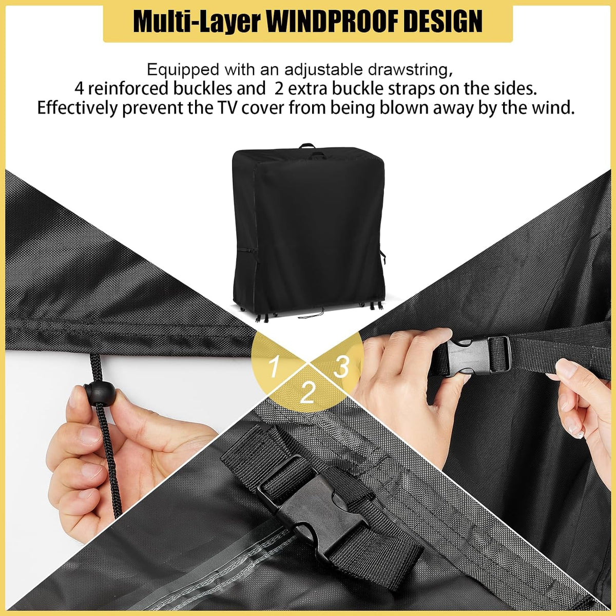 Outdoor TV Cover 50 Inch Weatherproof for 50-55" Outdoor TV Stand - Image 6