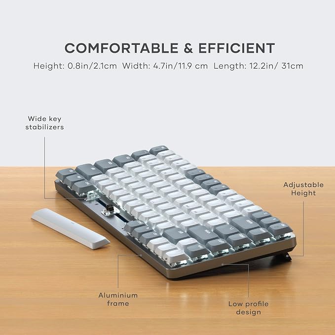 Satechi SM1 75% Mechanical Keyboard, Backlit Bluetooth, Light Gray/White | 84 Keys, Compact Wireless, Gaming, for Mac and Windows - Image 5