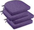 downluxe Indoor Chair Cushions for Dining Chairs, Soft and Comfortable Textured Foam Kitchen Chair Pads with Ties and Non-Slip Backing, 16" x 16" x 2", Purple, 4 Pack by Downluxe