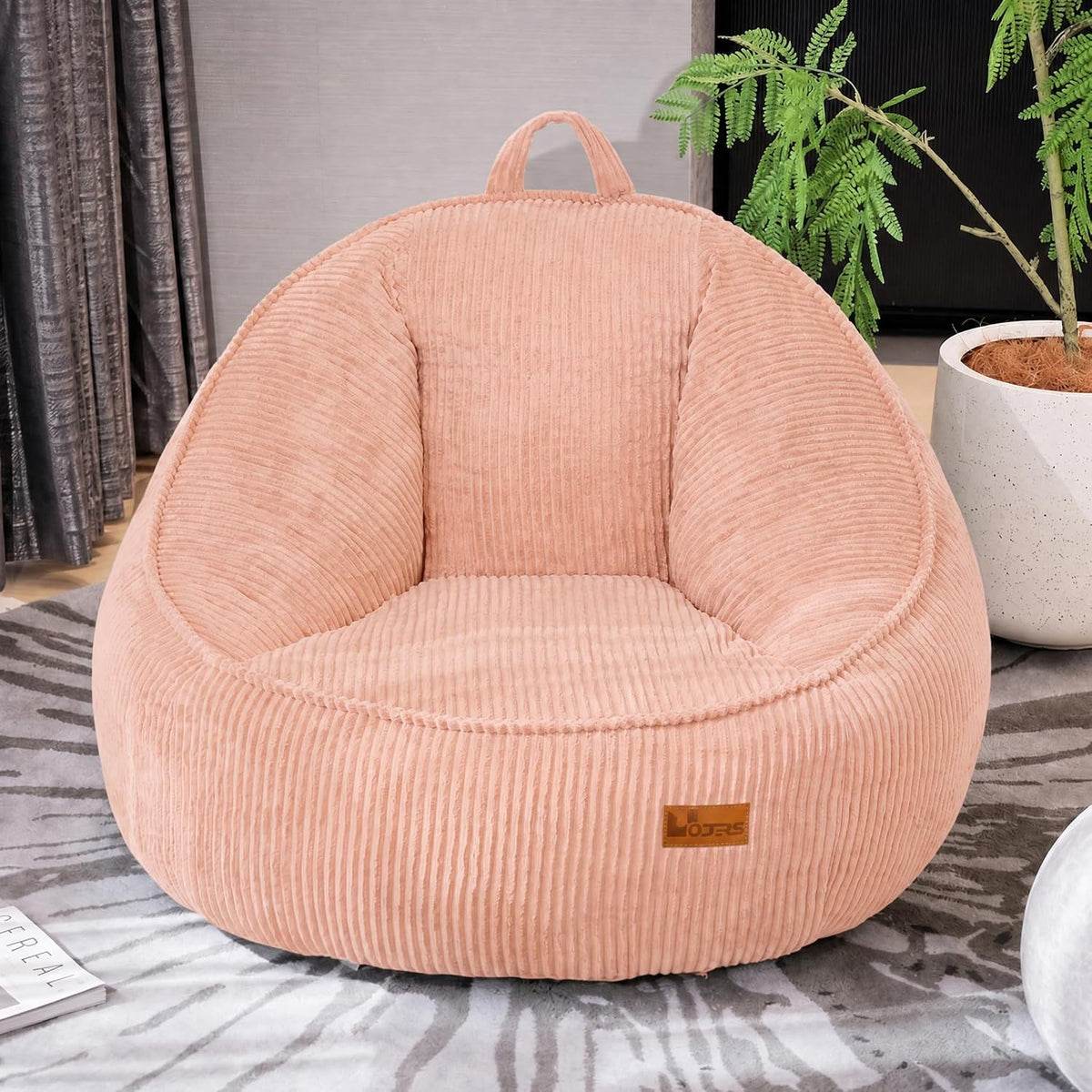 Bean Bag Chair, Cozy Fluffy Beanbag Chairs with Filler for Teens and Kids, Floor Lazy Sofa for Living Room Gaming & Reading (S-Peachpink) by UODERS