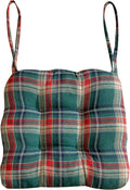 vctops Christmas Green Tartan Chair Cushions with Ties (Pattern G,16"x16") | Soft Comfortable U-Shaped Chair Pads Non Slip Seat Cushions for Indoor Dining Room and Kitchen Chairs by vctops