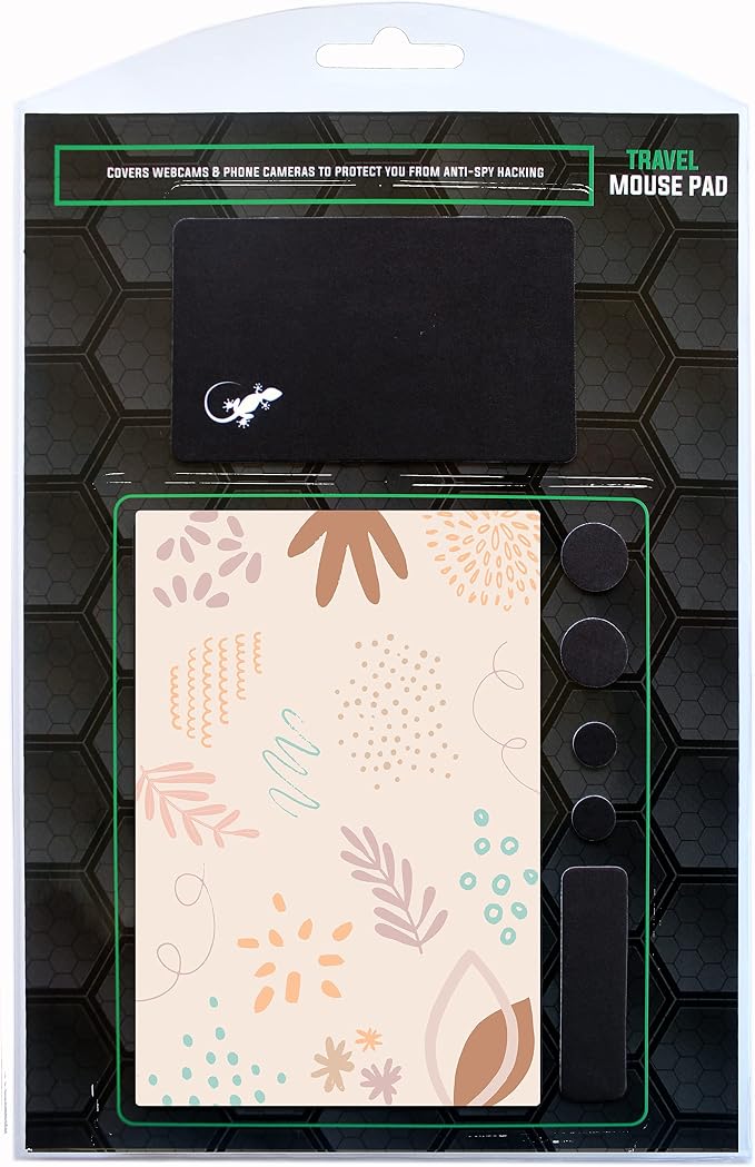 Mouse Pad Adhesive Bottom - Sticks to Any Surface - Portable - Webcam Covers and Screen Cleaner Included (Pastel Leaves) - Image 8