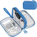 FYY Electronic Organizer, Travel Tech Pouch Bag, Cable Organizer Cyan | Wrist Strap, Waterproof, Double Layers Portable Electronics Travel Carrying Case for Cord, Charger, Daily Business Trips Use by FYY