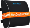 SweetSlubr Lumbar Support Pillow for Office Chair,Back Support(Black,Large) | 3.9" Thick, Memory Foam, Adjustable Straps, Machine Washable Mesh Cover, Lower Back Pain Relief for Office, Car & Gaming by Unknown