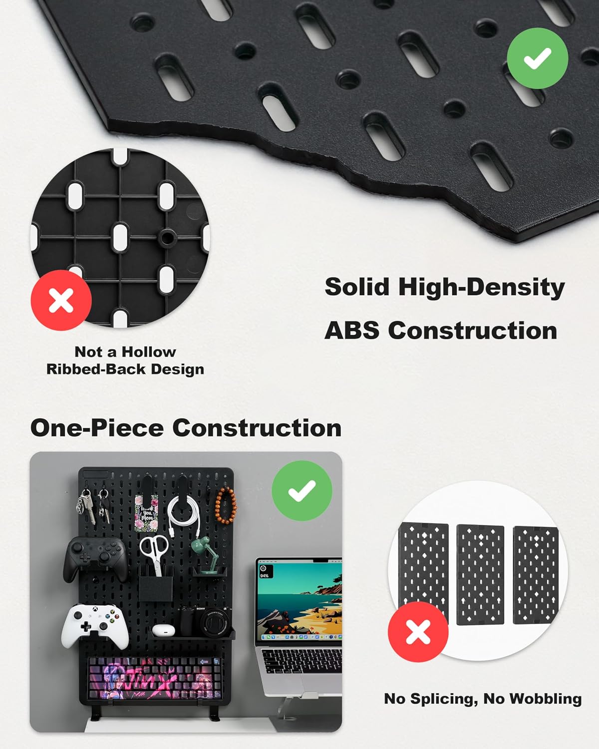 Clamp-On Desk Pegboard Organizer, 14 Accessories, Black - Image 4