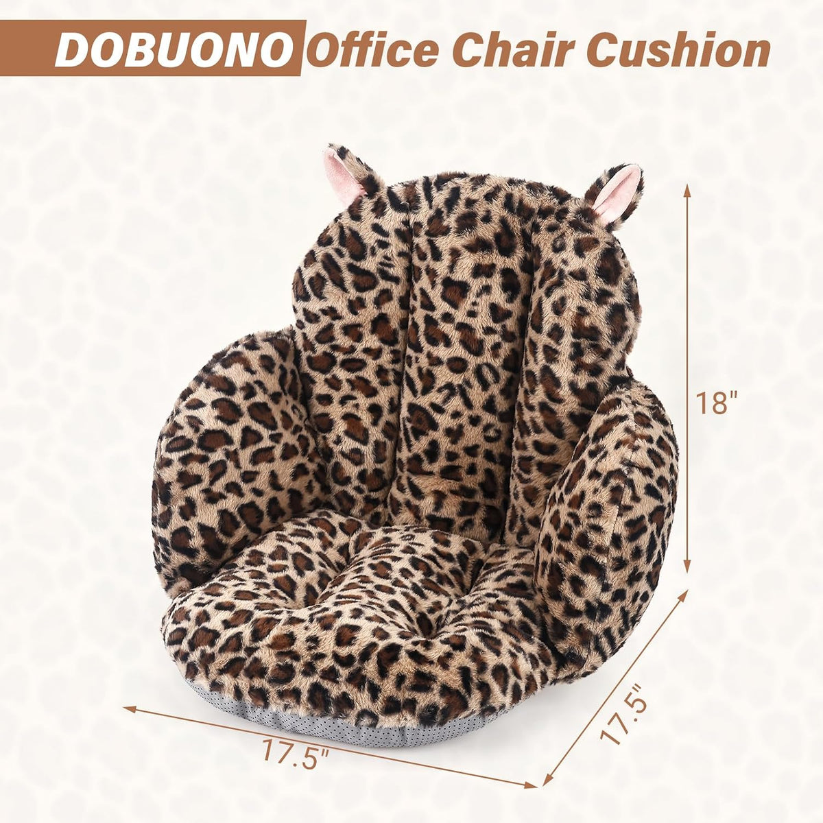 DOBUONO Comfy Office Chair Cushion: 17.5" L x 17.5" W x 18" H Cute Seat Cushion Kawaii Cushion for Gaming Chair with Backrest Non-Slip Floor Seating for Adults and Pets Khaki Stuff for Room Decor - Image 2