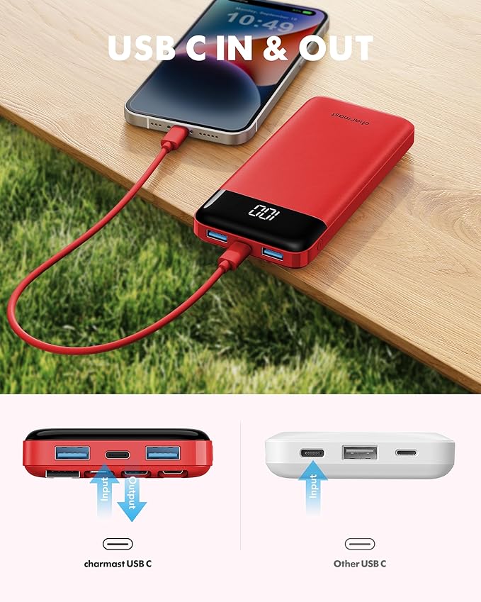 charmast Portable Charger with Built-in Cables X 4, Portable Phone Charger | 10000mAh USB C Battery Pack for All Phones Tablets,Cables Reinforced,Charge 6 Devices at Once,for Women Teens Students - Image 8