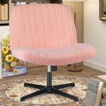 OLIXIS Criss Cross Chair, Vanity Chair, Home Office Desk | Cute Furry Teddy Fleece, Height Adjustable, Armless Wide Seating for Bedroom Student Study Room,Teddy Pink No Wheel by OLIXIS