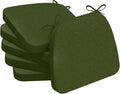 AAAAAcessories D-Shaped Chair Cushions, 2" Thick Dining Chair Pads with Ties and Removable, Machine-Washable Cover, 17" x 16", Set of 6, Dark Olive Green by AAAAAcessories