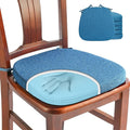 SINOSSO 6 Pack Memory Foam Chair Cushions for Dining Chairs, Friendly Woven Fabric 16" U-Shape Comfortable Kitchen Chair Pads, Removable Slip Resistant Seat Cushions (Set of 6, Blue) by SINOSSO