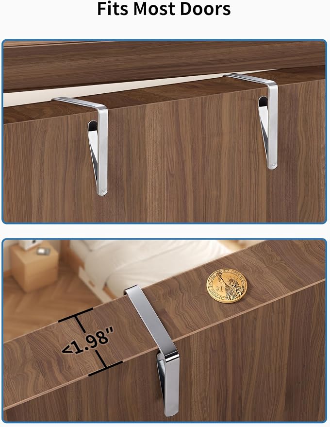 JARLINK Over the Door Organizer for Pantry, Bathroom, 5 Shelf Pink, 2 Pack | Anti-Tilt Design, 44 lb Load Capacity, Hanging Door Organizer with 5 Large Capacity Pockets, Behind Door Storage for Nursery - Image 9