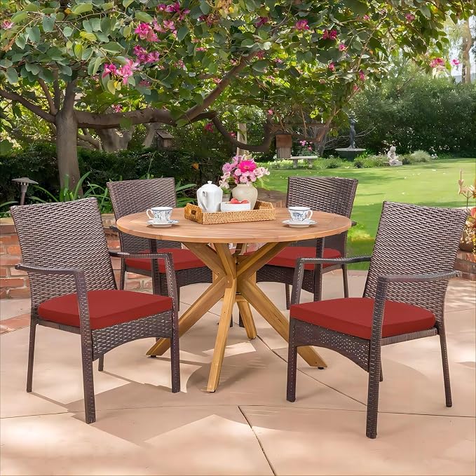 HARBOREST Outdoor Chair Cushions Set of 4, Water Resistant Patio Chair Cushions with Ties, Outdoor Seat Cushions for Patio Furniture, 17"x16"x2", Burnt Orange - Image 7