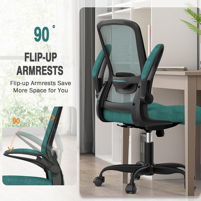 Ergonomic Office Chair w/Adjustable Lumbar, Flip Armrest, 135° Recline | Supports 300 lbs · Seat 19.48"–23.4" · Breathable mesh · 20–30 min assembly · 5-year warranty - Image 7