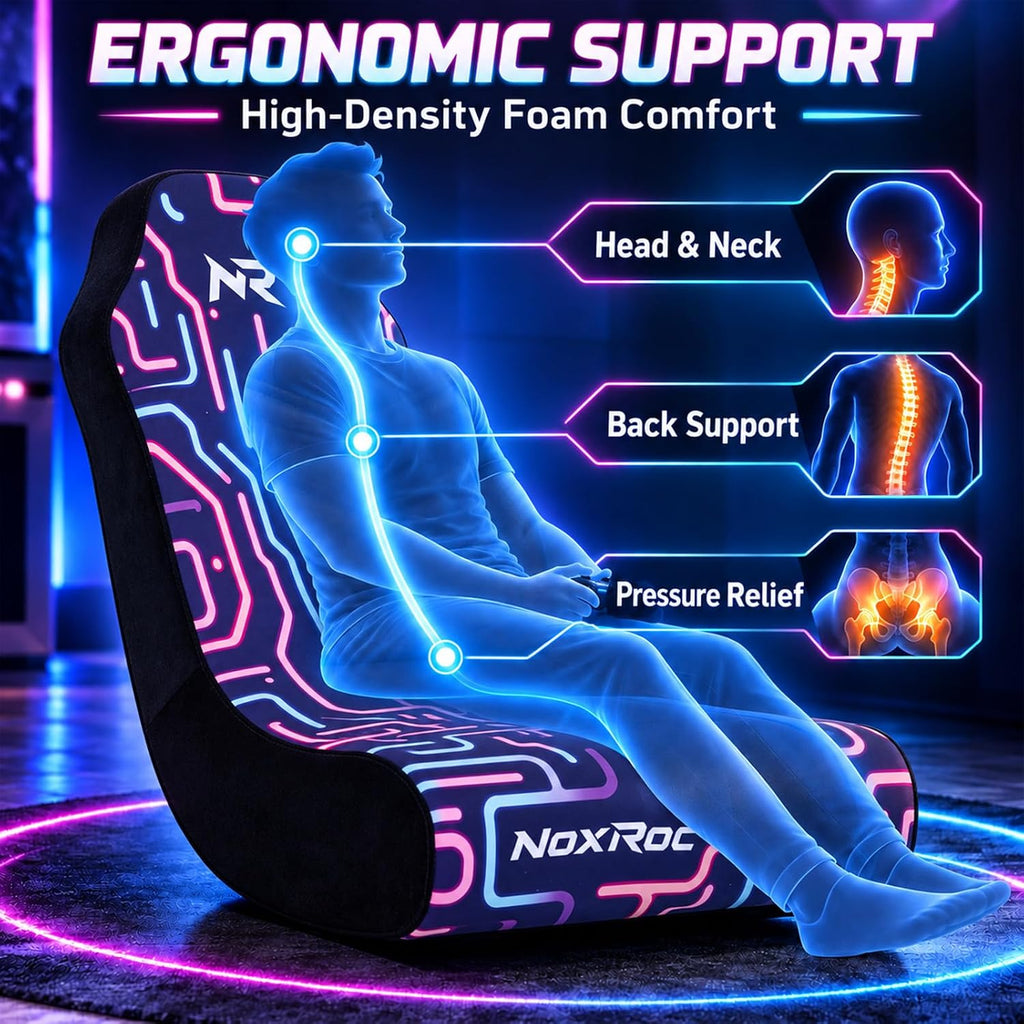 Foldable Floor Gaming Chair without RGB Led Lights for Teens Adults - Image 5