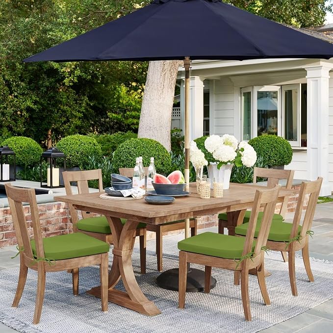 HARBOREST Outdoor Chair Cushions Set of 6, Water Resistant Patio Chair Cushions with Ties, Outdoor Seat Cushions for Patio Furniture, 17"x16"x2", Grass Green - Image 7