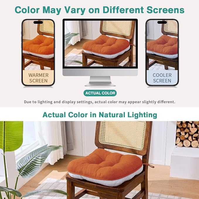 BETU Chair Cushions for Dining Chairs Set of 4,Kitchen Table Chair Pads with Ties,Non Slip Backing and Covers, Seat Cushion for Dining Room,Bar,Patio Chairs,15.5"X15.5"X3.5" - Image 7