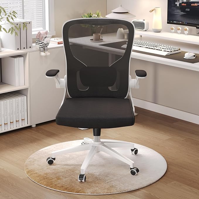 Ergonomic Office Desk Chair High Back Mesh Computer Chair Adjustable Chair | 360° Swivel Adjustable Lumbar Support & Flip-Up Armrests capacity 300 lbs capacity - Image 3