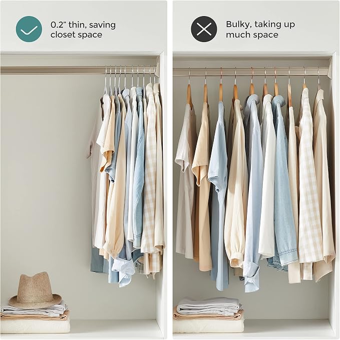 SONGMICS Clothes Hangers, Set of 100, Space-Saving | Plastic Coat Hangers, Heavy Duty with 360-Degree Swivel Hook, Light Gray and Dark Gray, BREANNA Collection - Image 7