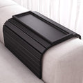 Bamboo Folding Sofa Arm Tray with Anti-Slip Pad (Black) by Danfoxer