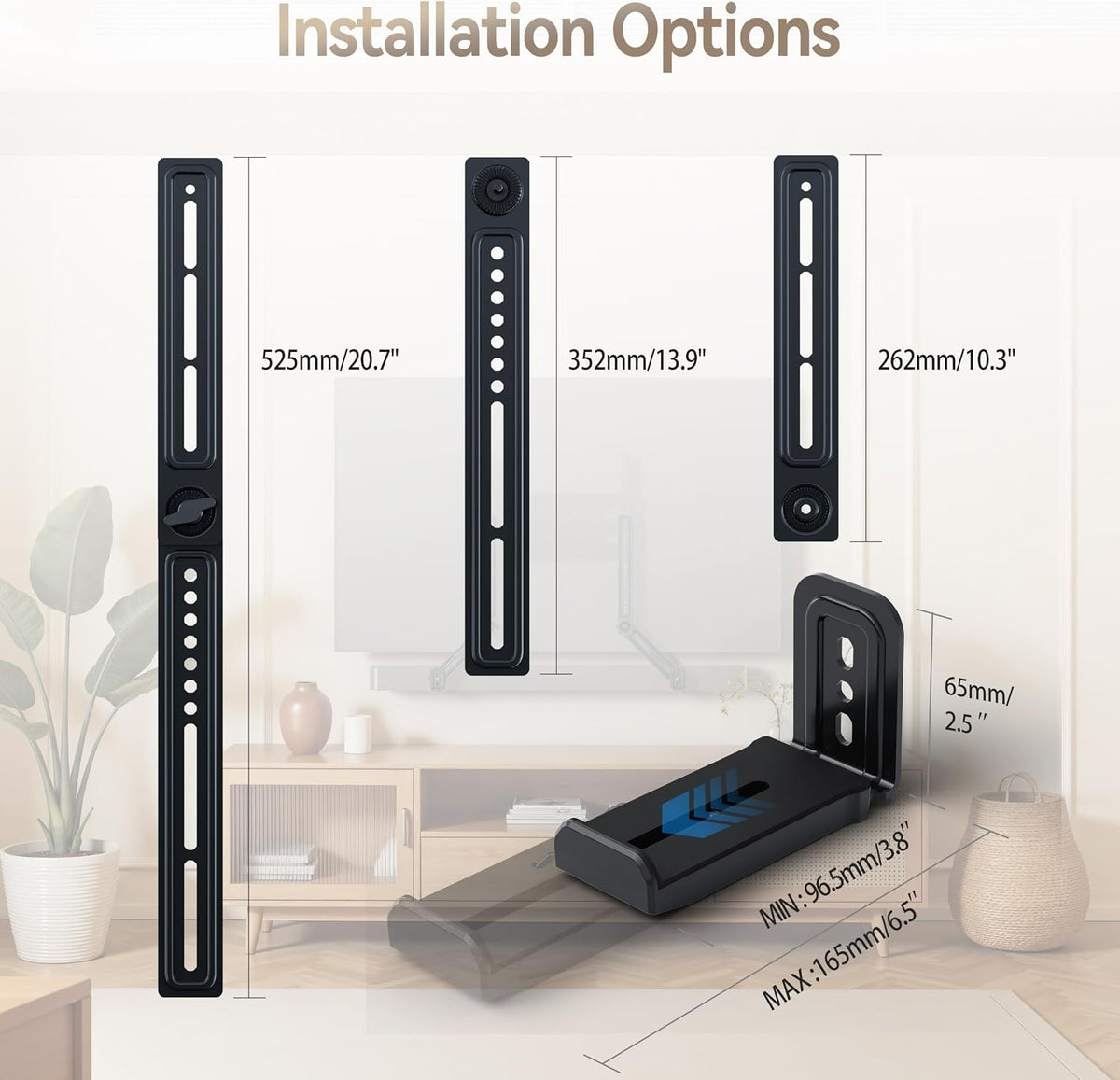 Sound Bar Mounts Under TV,Depth Adjustable 3.8”-6.5”,Up to 22lbs - Image 5