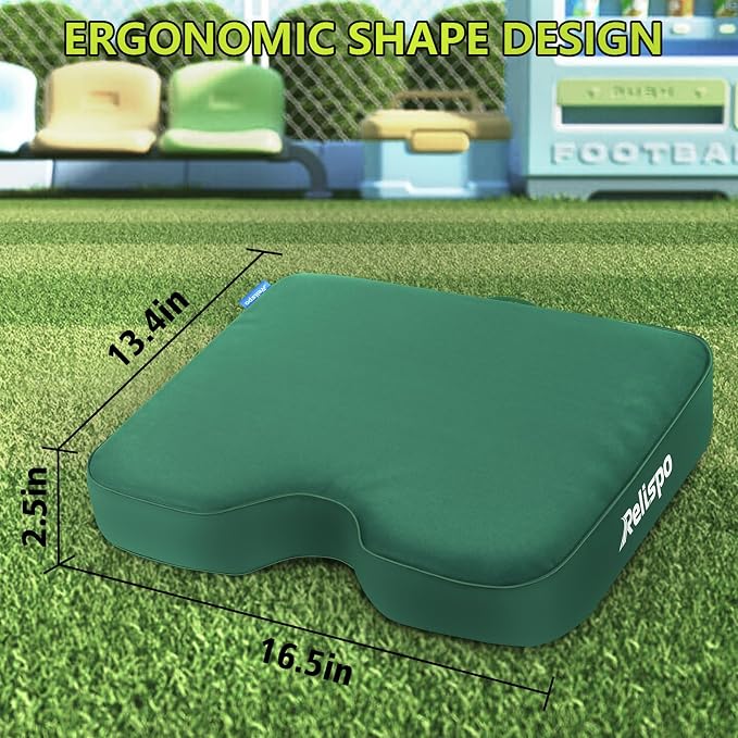 Stadium Seat Cushion for Bleachers, 2-in-1 Reversible Soft & Firm | Bleacher Cushion with Memory & High-Density Foam, Ergonomic Non-Slip Design, Portable for Indoor & Outdoor Sports, Events - Image 8