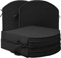 Outdoor Chair Cushions D Shaped, Set of 4, 17 x 16 Inch, Black | Water Resistant, Fade Resistant, Patio Furniture Seat Chair Pads Replacement with Ties, Non-Slip Bottom, Removable Cover by Unknown
