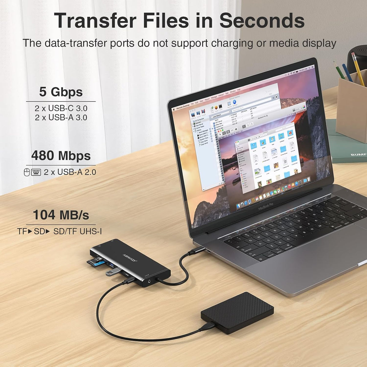 USB C Docking Station 3 Monitors USBC Hub Laptop Dual Monitor Multi Adapter - Image 7