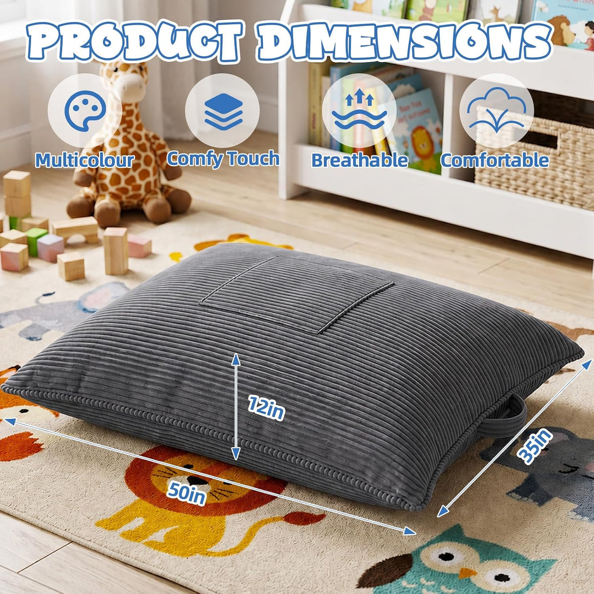 3 in 1 Kids Bean Bag Chair, Comfy Floor Sofa Chairs with Removed Cover - Image 2